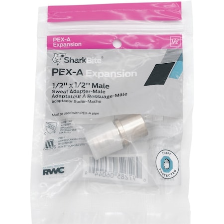 Sharkbite PEX-A Brass 1/2'' x 1/2'' MSWT Sweat Adapter UAB607LFA