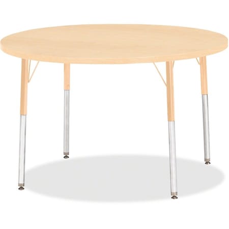 Jonti-Craft Berries Round Activity Table, 42 in. Diameter, A-height, Maple/Maple/Camel 6468JCA251