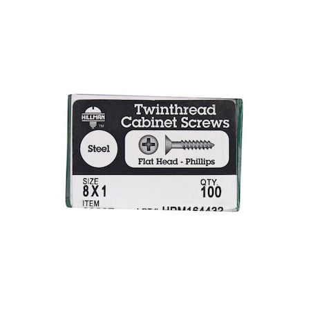 Hillman Cabinet Screws No. 8 S X 1 in L Phillips Black Phosphate Black Phosphate 39237