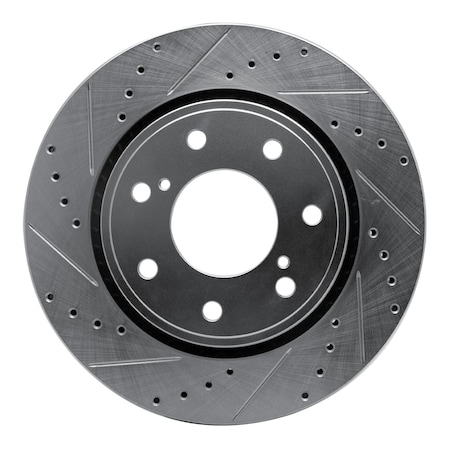 Dynamic Friction Co DFC Brake Rotor - Drilled and Slotted - Silver 631-54219L
