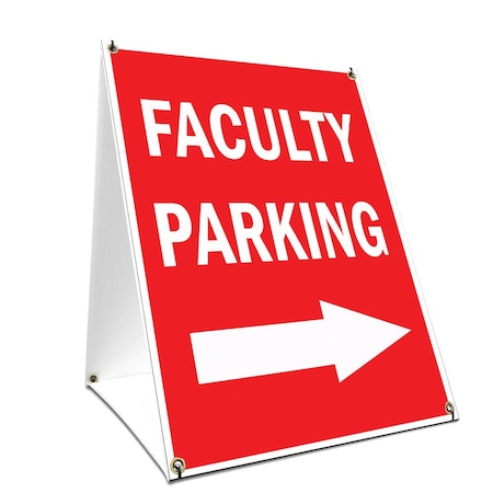 Signmission Faculity Parking With Arrow, 36 Inch x 24 Inch A-frame Yard Sign, Plastic Sign SBC-2436-Faculity Parking With Arrow