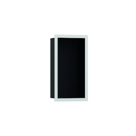Hansgrohe XtraStoris Individual Wall Niche Matte Black with Design Frame 12"x 6"x 4" in Matte White 56095700