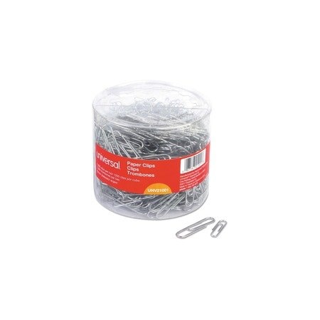 Universal Plastic-Coated Paper Clips, Assorted Sizes, Silver, 1000PK UNV21001