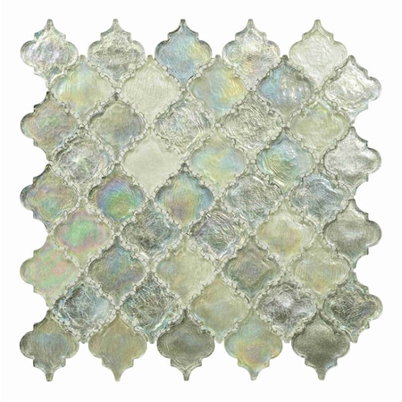 Andova Tiles SAMPLE-Grandio Utopia Green 2-in. Arabesque Polished Glass Wall & Floor Mosaic Tile SAM-ANDGRA408