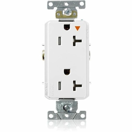 Leviton Plugs&Rcptcls, 20A, 125VAC, Wht, PBT, PK1 T1636-IGW
