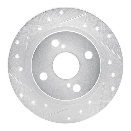 Dynamic Friction Co DFC Brake Rotor - Drilled and Slotted - Silver 631-76035L