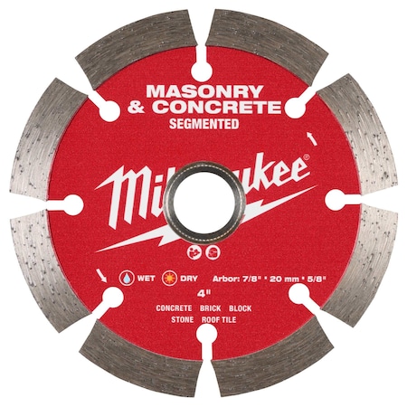 Milwaukee Tool 4" Segmented Masonry & Concrete Diamond Blade 49-93-9302