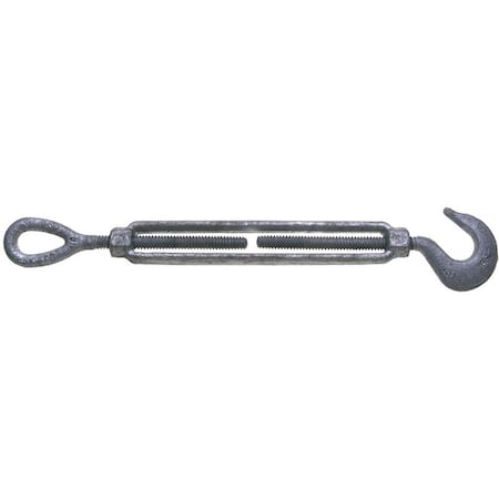 Baron BARON 16-3/4X9 Turnbuckle, 3000 lb Weight Capacity, Hook Fitting A, Eye Fitting B, Galvanized Steel 16-3/4X9
