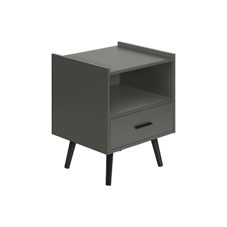 Monarch Specialties Accent Table, Side Table, Storage Drawer, Nightstand, Bedroom, Living Room, Grey, Contemporary I 3668