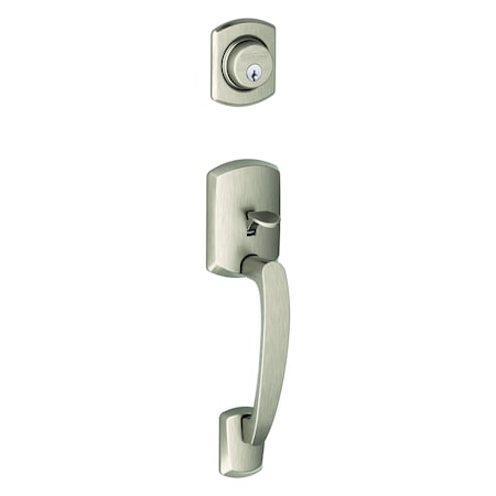 Schlage Residential Schlage Custom Custom Greenwich Dummy Exterior Handleset Only Satin Nickel Finish FC92GRW619