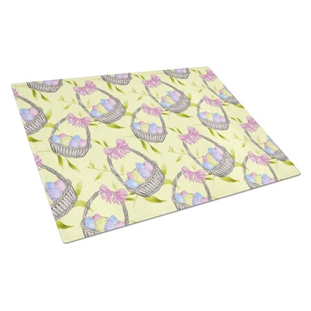 Carolines Treasures Easter Basket and Eggs Glass Cutting Board, Large BB7490LCB