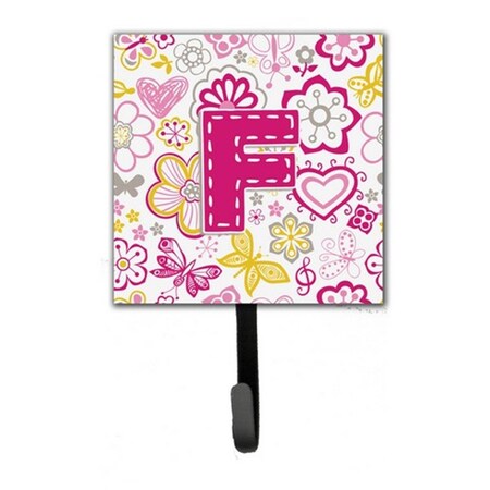Carolines Treasures Letter F Flowers And Butterflies Pink Leash and Key Holder CJ2005-FSH4