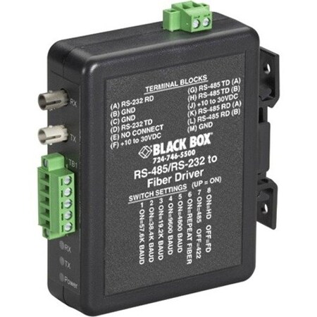 Black Box Black Box Serial Converter, RS-232/422/485, DIN Rail MED101A