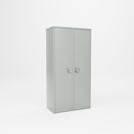 Pucel Two Door Center Partition Cabinet, 36 in W x 72 in H x 19 in D, 8 Shelf, Gray HDSC-3672-19-8-CP