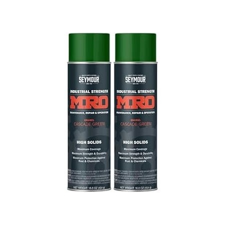 Seymour Midwest MRO Industrial High-Solids Spray Paint, Cascade Green, 16 oz, 2PK 6201448-2