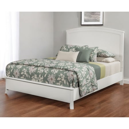 Homeroots White Solid Wood King Bed Frame 524828