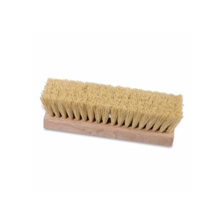 Magnolia Brush Deck Scrub Brushes, 10 in Hardwood Block, 2 in L Trim, White Tampico, 12PK 455-10DT