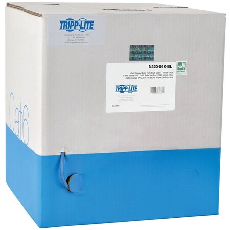 Eaton Tripp Lite Series Cat6 Gigabit Bulk UTP Stranded 24 AWG CMR PVC Cable, Blue, 1000 ft. 304.8 m N220-01K-BL