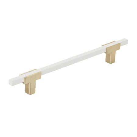 Amerock Urbanite 6-5/16 in 160 mm Center-to-Center Brushed Gold/White Cabinet Pull BP778160BGLWHT