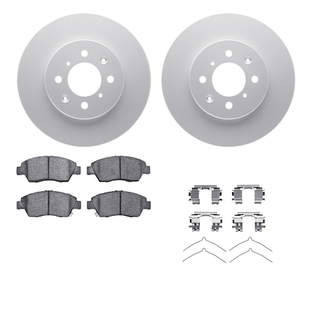 Dynamic Friction Co DFC GEOSPEC Coated Rotors with 5000 Brake Pads - Ceramic and Hardware 4512-59106