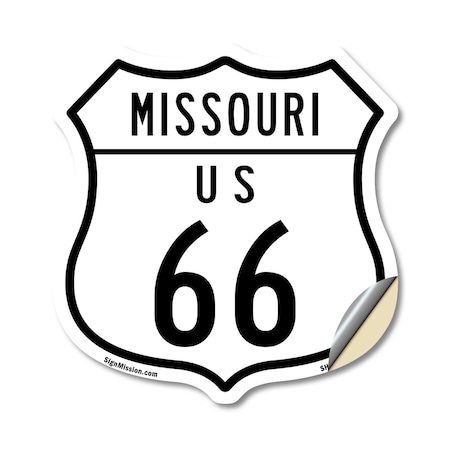 Signmission Missouri Route Marker Shield Sign Us 66, 12 Inch X 12 Inch, Vinyl Decal SHI-D-12-386