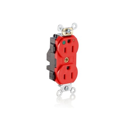 Leviton Lev-Lok Hospital Grade Duplex Receptacle, 15 Amp, 125 Volt M8200-IGR