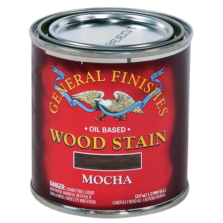 General Finishes 1/2 Pt General Finishes MOHP Mocha Wood Stain Oil-Based Penetrating Stain FLQT