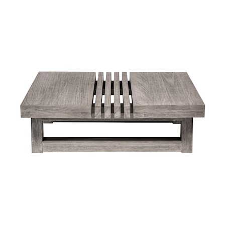 Homeroots 33" Gray Solid Wood Outdoor Coffee Table 555647