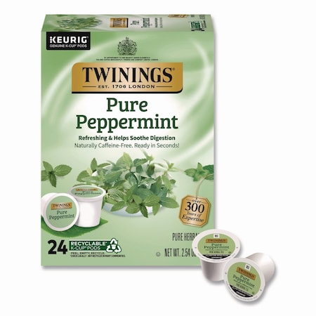 Twinings Tea K-Cups, Pure Peppermint, 0.11 oz, 24PK TNA85813