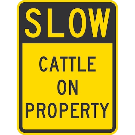 Lyle Slow Cattle On Property, 18x24, Non-Reflective, Yellow G-10899-NA_18x24