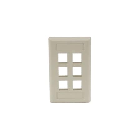 Hubbell Premise Wiring Wall Plate, 6 Port IFP16EI
