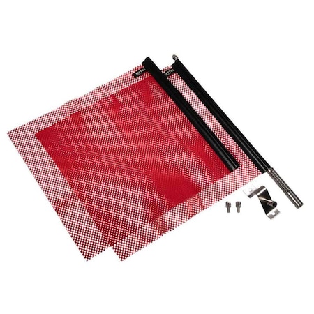Mytee Products EZ Mount Warning Flag Red 18 in x 18 in Spring Loaded Quick n Easy Disconnect VMF-MK
