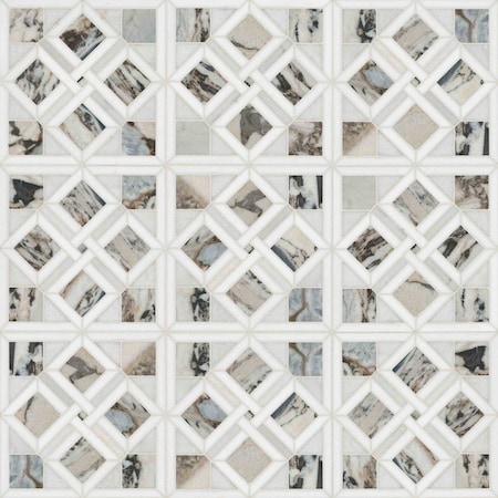 Msi Tessere Pattern Sample in. Polished Marble Mosaic Floor And Wall Tile ZOR-MD-0634-SAM