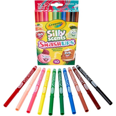 Crayola Slim Silly Scents SmashUps Washable Markers, 10PK 588275