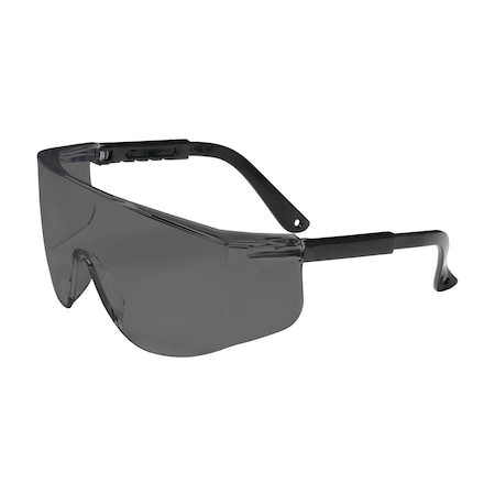 Bouton Optical OTG Rimless Safety Glasses with Black Temple, Gray Lens and Anti-Scratch Coating 250-03-0001