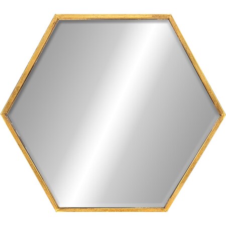 Homeroots 25" Gold Metal Hexagon Accent Mirror 632799