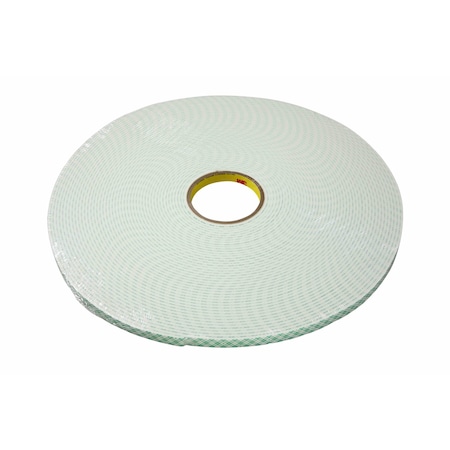 3M Double-Sided Foam Tape, 1 in W, 18 yd L, 1/4 in, Polyurethane Foam, Double-Sided, 9 PK 4004