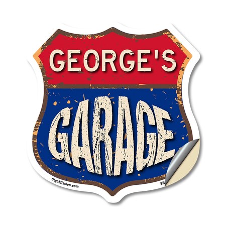 Signmission George's Garage, 12 Inch X 12 Inch, Vinyl Decal SHI-D-12-383-GEORGE