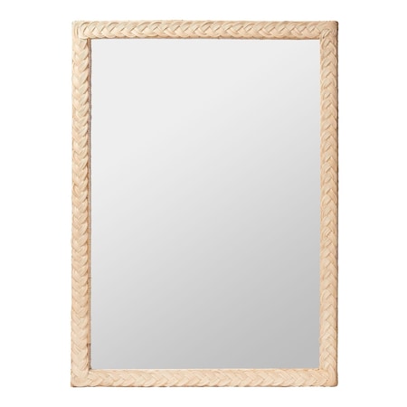 Bali & Pari Lanica Japandi Sun Bleached Rattan Wall Mirror 248-13733-ZORO