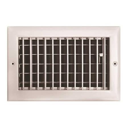 Truaire 10 in. x 6 in. Adjustable 1 Way Wall/Ceiling Register White 210VM 10X06