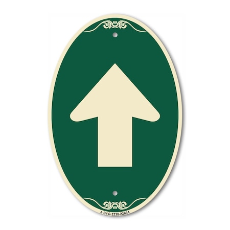 Signmission Straight Thru Sign - Straight Thru Symbol S, 12 In X 18 In Architectural, Heavy Gauge Aluminum A-OV-G-1218-22834