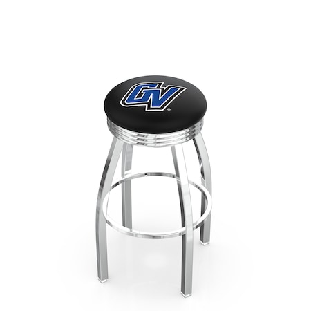Holland Bar Stool Co 25" Chrome Grand Valley State Swivel Bar Stool, Accent Ring L8C3C25GVStUn
