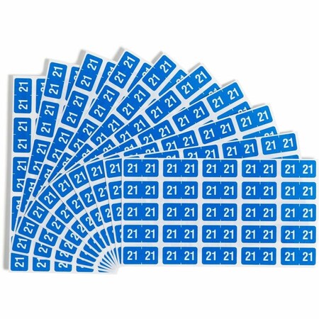 Smead YEAR 2021 END TAB FOLDER LABELS, 1 X 0.5, LIGHT BLUE/WHITE, 250 LABELS/PACK, 250PK 67921