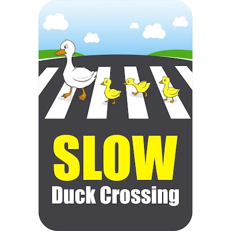 Lyle Slow Duck Crossing Sign, 12x18, Diamond Grade, White G-2851-DG_12x18