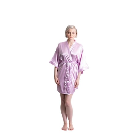 Towelsoft Satin Kimono Lilac Short Robe for Women Small/ Medium SatinR-SM-lil