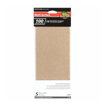Gator Finishing 5Pk 4X11 100G Sandpaper 5052