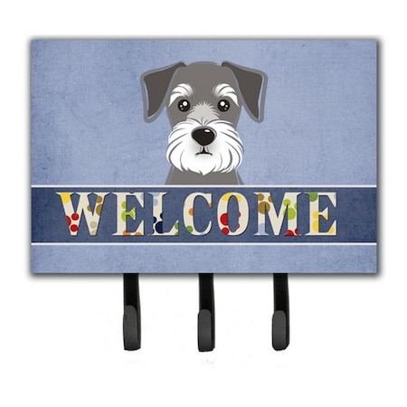 Carolines Treasures Schnauzer Welcome Leash and Key Holder BB1392TH68