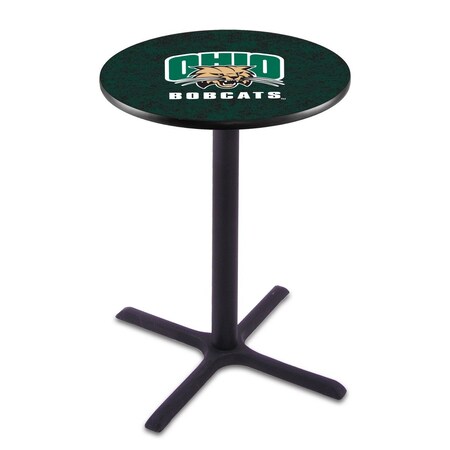 Holland Bar Stool Co 36" Blk Wrinkle Ohio University Pub Table, 36" dia. Top L211B3636UnivOH