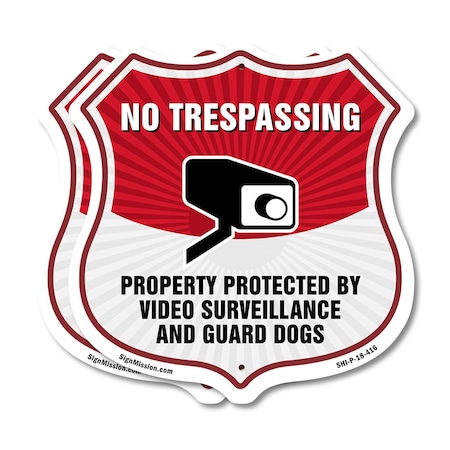Signmission No Trespassing Shield Sign Property Prot, 18 inch X 18 inch, Plastic Sign, 2PK SHI-P-2PACK-18-416