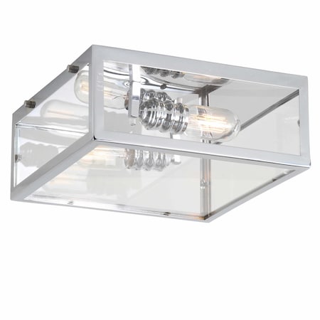 Jonathan Y Grayson 12" Metal/Glass LED Flush Mount, Chrome JYL9501A